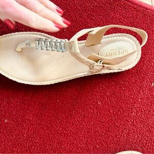 Sperry Women's Tan Braided sparkle  Sandals